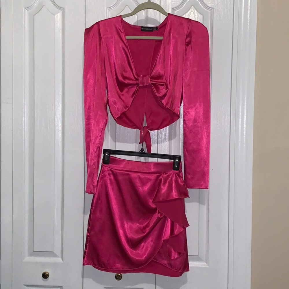 Pretty Little Thing Hot Pink Skirt Set - Picture 2 of 7